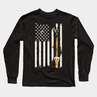 Craft Beer On Tap American Flag Long Sleeve T-Shirt